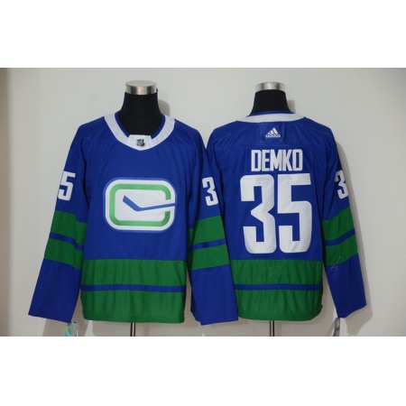 Men's Vancouver Canucks #35 Thatcher Demko Blue Stitched NHL Jersey