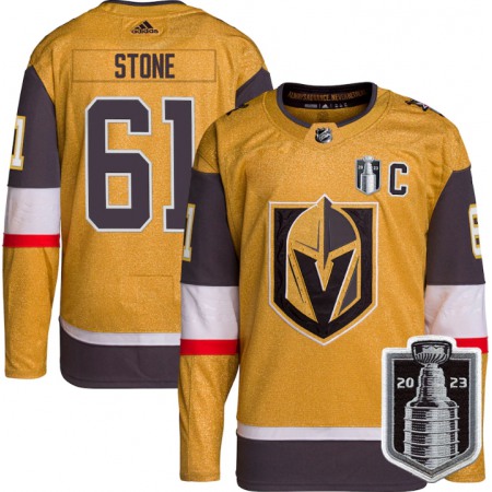 Men's Vegas Golden Knights #61 Mark Stone Gold 2023 Stanley Cup Final Stitched Jersey