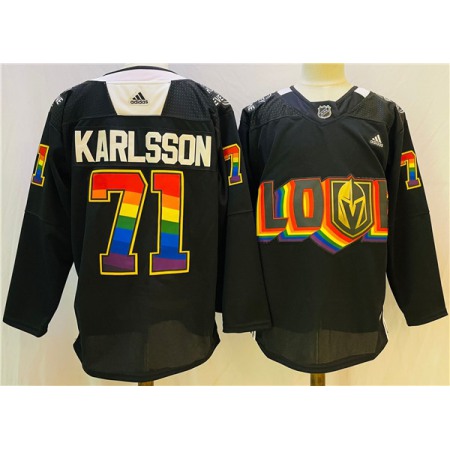 Men's Vegas Golden Knights #71 William Karlsson 2022 Black Pride night Stitched Jersey