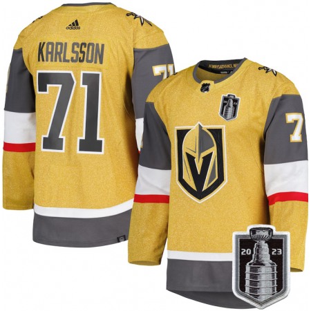 Men's Vegas Golden Knights #71 William Karlsson Gold 2023 Stanley Cup Final Stitched Jersey