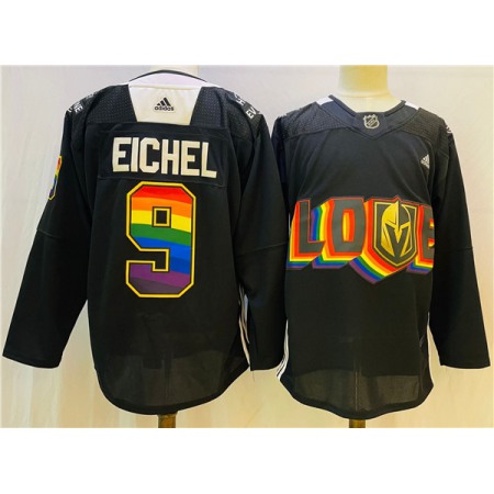 Men's Vegas Golden Knights #9 Jack Eichel 2022 Black Pride night Stitched Jersey
