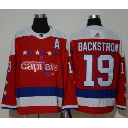 Men's Washington Capitals #19 Nicklas Backstrom Red Stitched NHL Jersey