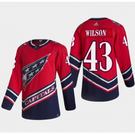 Men's Washington Capitals #43 Tom Wilson 2021 Red Reverse Retro Stitched Jersey
