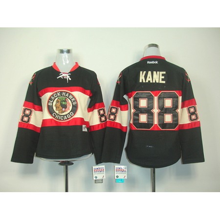 Blackhawks #88 Patrick Kane Black Women's New Third Stitched NHL Jersey