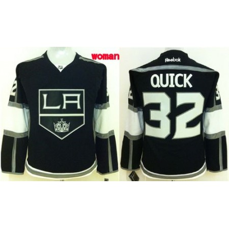 Kings #32 Jonathan Quick Black Home Women's Stitched NHL Jersey