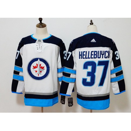 Men's Adidas Winnipeg Jets #37 Connor Hellebuyck White Stitched NHL Jersey