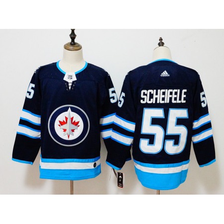 Men's Adidas Winnipeg Jets #55 Mark Scheifele Navy Stitched NHL Jersey