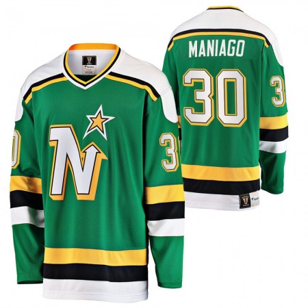 Men's Minnesota North Stars #30 Cesare Maniago Green Stitched NHL Jersey
