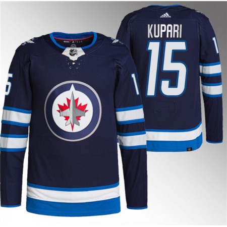 Men's Winnipeg Jets #15 Rasmus Kupari Navy Stitched Jersey