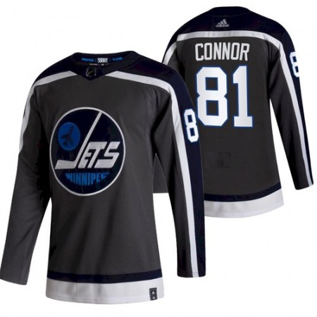 Men's Winnipeg Jets #81 Kyle Connor 2021 Grey Reverse Retro Stitched Jersey