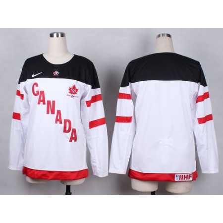 Olympic CA. Blank White 100th Anniversary Women's Stitched NHL Jersey