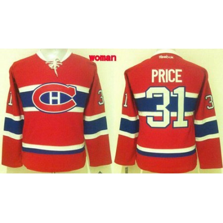 Canadiens #31 Carey Price Red CH Women's Stitched NHL Jersey