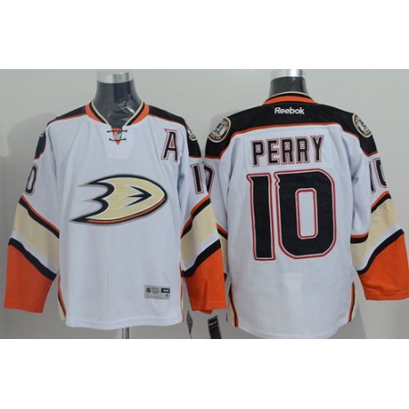 Ducks #10 Corey Perry White New Road Stitched NHL Jersey