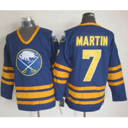 Sabres #7 Rick Martin Navy Blue CCM Throwback Stitched NHL Jersey