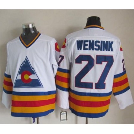 Avalanche #27 John Wensink White CCM Throwback Stitched NHL Jersey