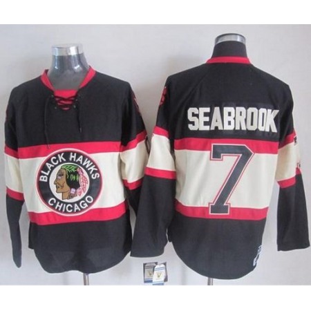 Blackhawks #7 Brent Seabrook Black Third CCM Stitched NHL Jersey