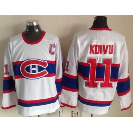 Canadiens #11 Saku Koivu White CCM Throwback Stitched NHL Jersey