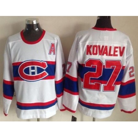 Canadiens #27 Alexei Kovalev White CCM Throwback Stitched NHL Jersey