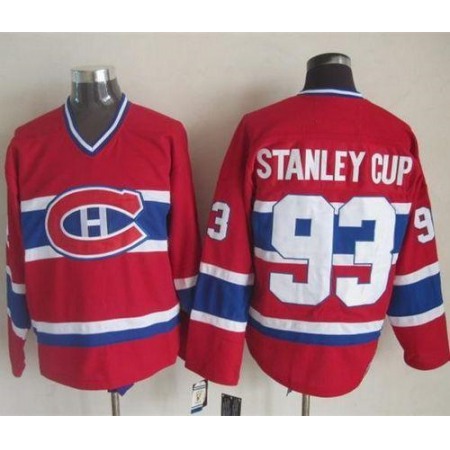 Canadiens #93 Stanley Cup Red CCM Throwback Stitched NHL Jersey