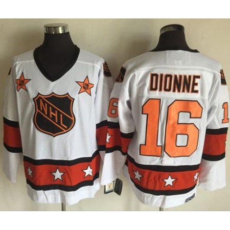 Kings #16 Marcel Dionne White/Orange All Star CCM Throwback Stitched NHL Jersey