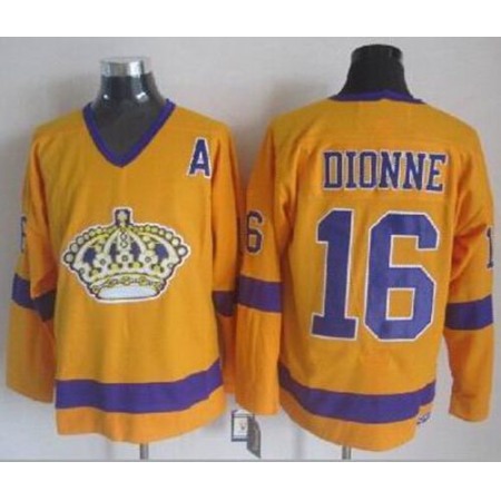 Kings #16 Marcel Dionne Yellow CCM Throwback Stitched NHL Jersey