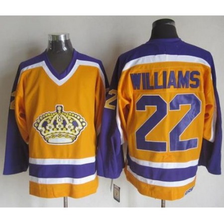 Kings #22 Tiger Williams Yellow/Purple CCM Throwback Stitched NHL Jersey