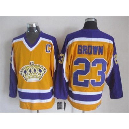 Kings #23 Dustin Brown Yellow CCM Stitched NHL Jersey