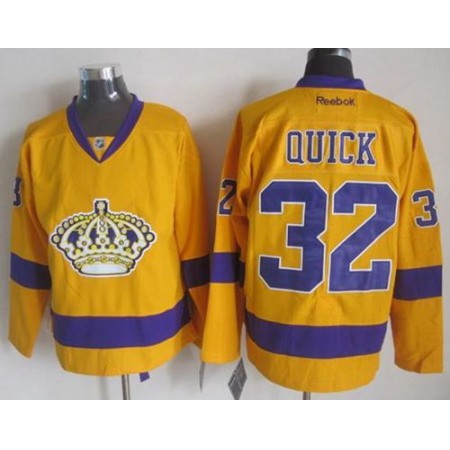 Kings #32 Jonathan Quick Gold Alternate Stitched NHL Jersey