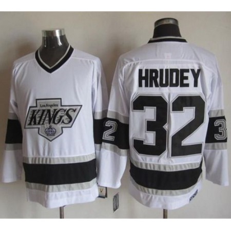 Kings #32 Kelly Hrudey White CCM Throwback Stitched NHL Jersey