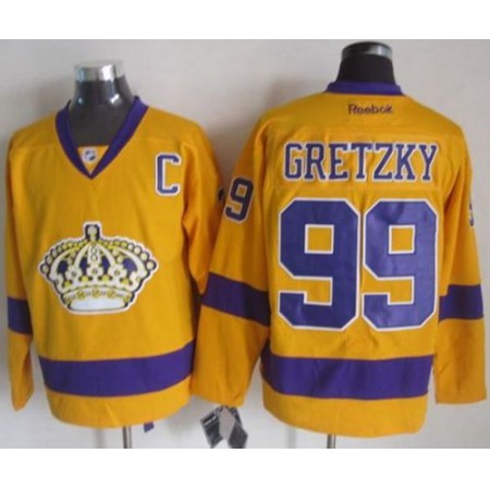 Kings #99 Wayne Gretzky Gold Alternate Stitched NHL Jersey