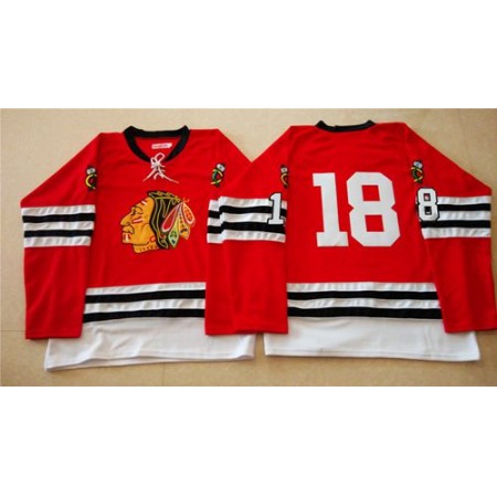 Mitchell And Ness 1960-61 Blackhawks #18 Denis Savard Red Stitched NHL Jersey