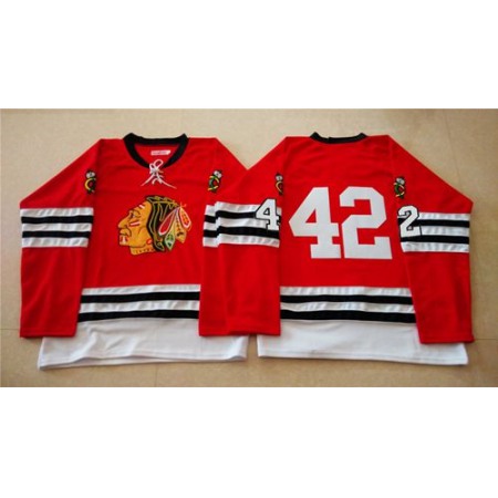 Mitchell And Ness 1960-61 Blackhawks #42 Joakim Nordstrom Red Stitched NHL Jersey