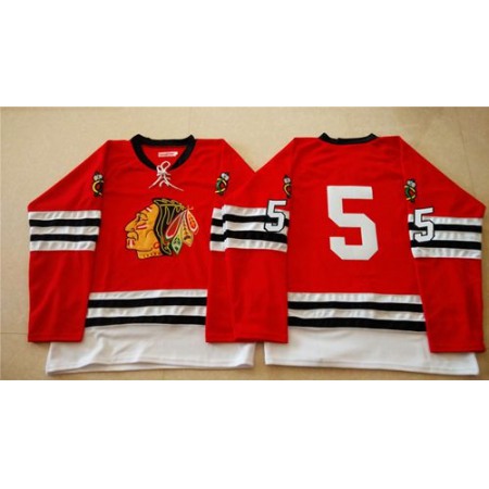 Mitchell And Ness 1960-61 Blackhawks #5 David Rundblad Red Stitched NHL Jersey