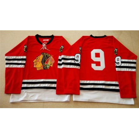Mitchell And Ness 1960-61 Blackhawks #9 Bobby Hull Red Stitched NHL Jersey
