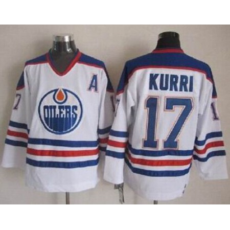 Oilers #17 Jari Kurri White CCM Throwback Stitched NHL Jersey