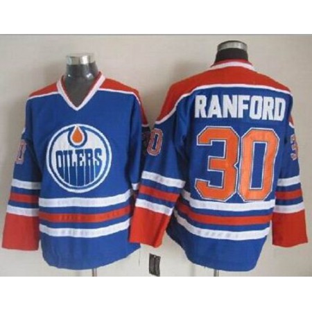 Oilers #30 Bill Ranford Light Blue CCM Throwback Stitched NHL Jersey