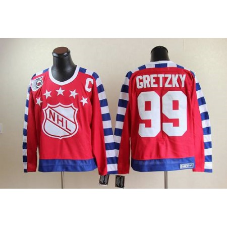 Oilers #99 Wayne Gretzky Red All Star CCM Throwback 75TH Stitched NHL Jersey