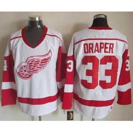 Red Wings #33 Kris Draper White CCM Throwback Stitched NHL Jersey