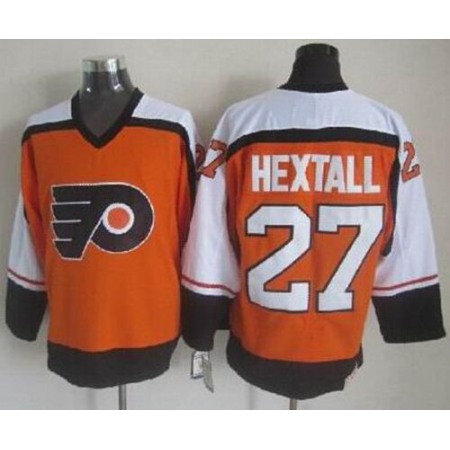 Flyers #27 Ron Hextall Orange CCM Throwback Stitched NHL Jersey