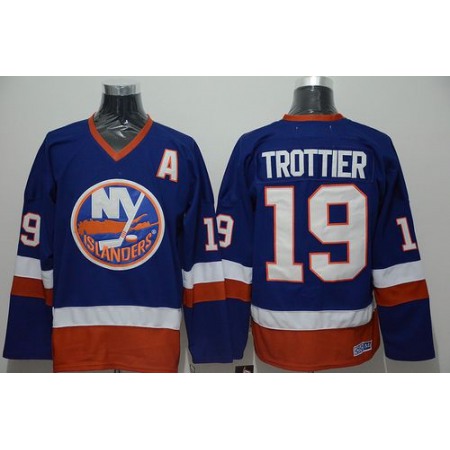 Islanders #19 Bryan Trottier Stitched Baby Blue CCM Throwback NHL Jersey