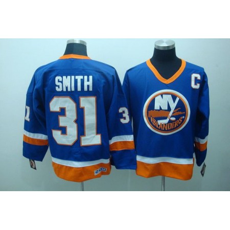 Islanders #31 Billy Smith Stitched Baby Blue CCM Throwback NHL Jersey