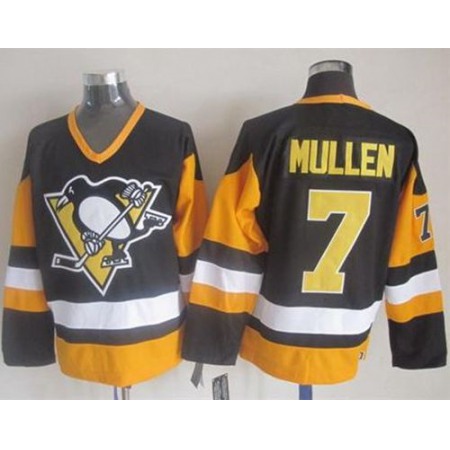 Penguins #7 Joe Mullen Black CCM Throwback Stitched NHL Jersey