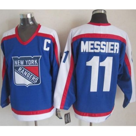 Rangers #11 Mark Messier Blue/White CCM Throwback Stitched NHL Jersey