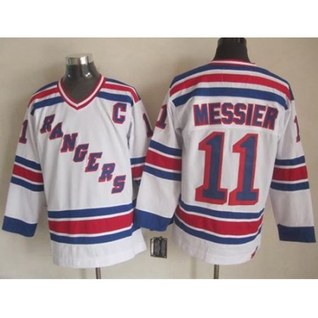 Rangers #11 Mark Messier White CCM Throwback Stitched NHL Jersey