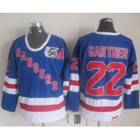 Rangers #22 Mike Gartner Blue CCM 75TH Stitched NHL Jersey