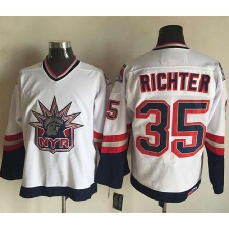 Rangers #35 Mike Richter White CCM Statue of Liberty Stitched NHL Jersey