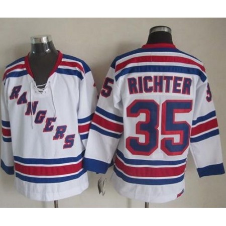 Rangers #35 Mike Richter White CCM Throwback Stitched NHL Jersey