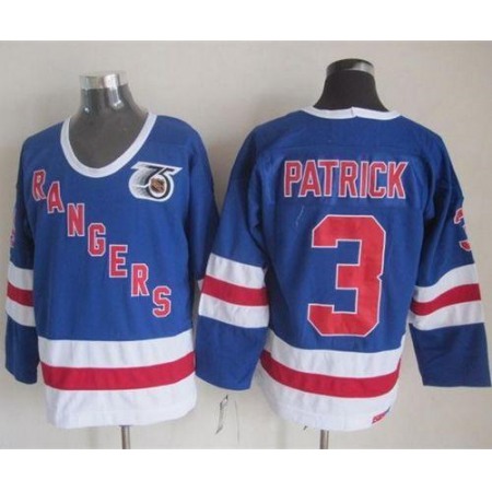 Rangers #3 James Patrick Blue CCM 75TH Stitched NHL Jersey