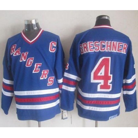 Rangers #4 Ron Greschner Blue CCM Heroes Of Hockey Alumni Stitched NHL Jersey