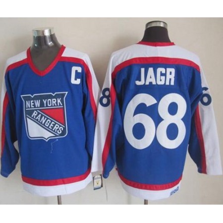 Rangers #68 Jaromir Jagr Blue/White CCM Throwback Stitched NHL Jersey
